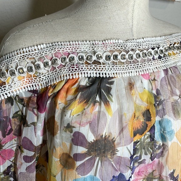 Boston proper new off the shoulder floral top large - Picture 4 of 7